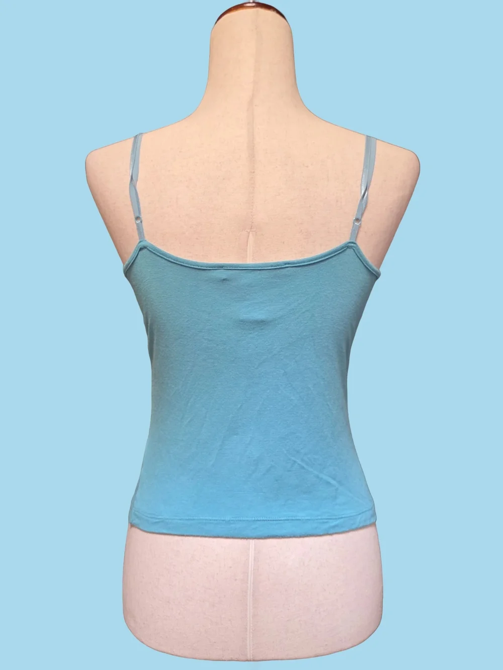 Nine & Company Y2K Blue Lace Trim Tank Cami Top